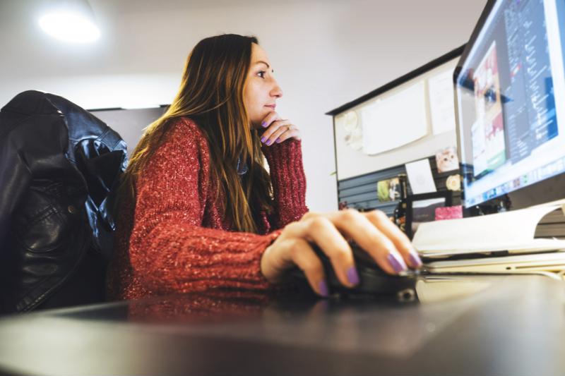 woman working at computer